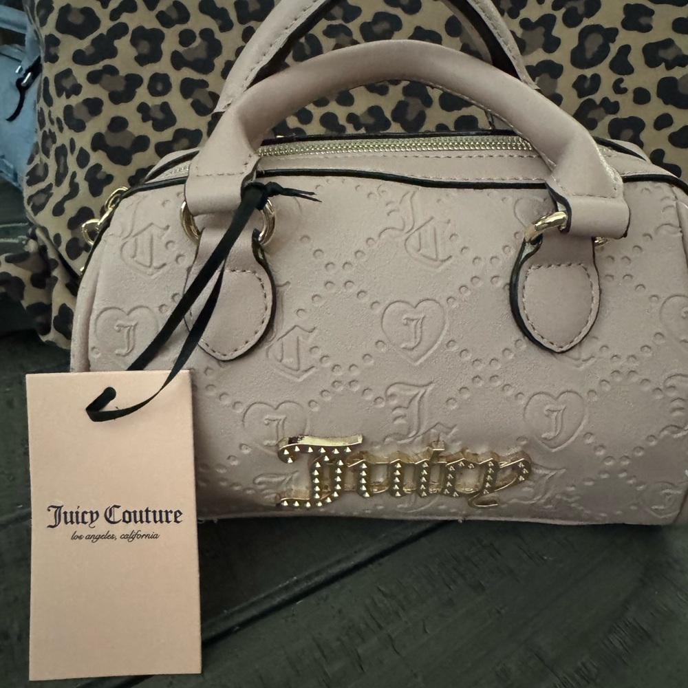 Juicy Couture Tan Mini Bag with Embossed Pattern